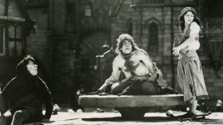 Lon Chaney, centre, and Patsy Ruth Miller in the 1923 film The Hunchback of Notre Dame
