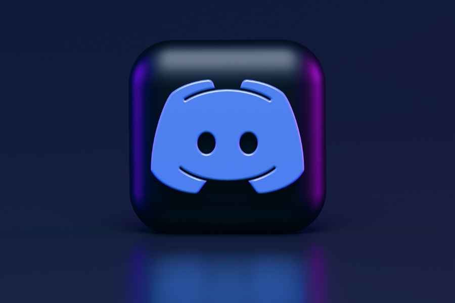 3D Discord icon on dark background